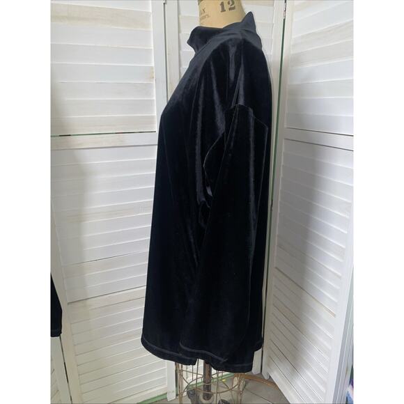 Gilligan O'Malley Black Velour Pajama Set Track Leisure Suit Tunic Pants XXXL - Picture 6 of 10